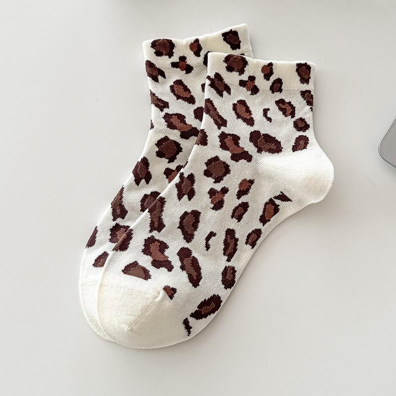 Meias Femininas de Meia Panturrilha com Estampa de Leopardo: Meias Trendy, Versáteis, com Babado de Boca Larga, Sem Ossos, Acima do Joelho para Outono e Inverno.