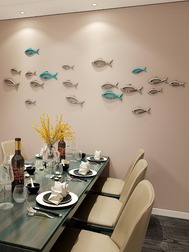 Wall Decor Creative Plastic Electroplating 3D Fish Home Decoration Living Room Sofa Background Wall Decoration Hanging Decor