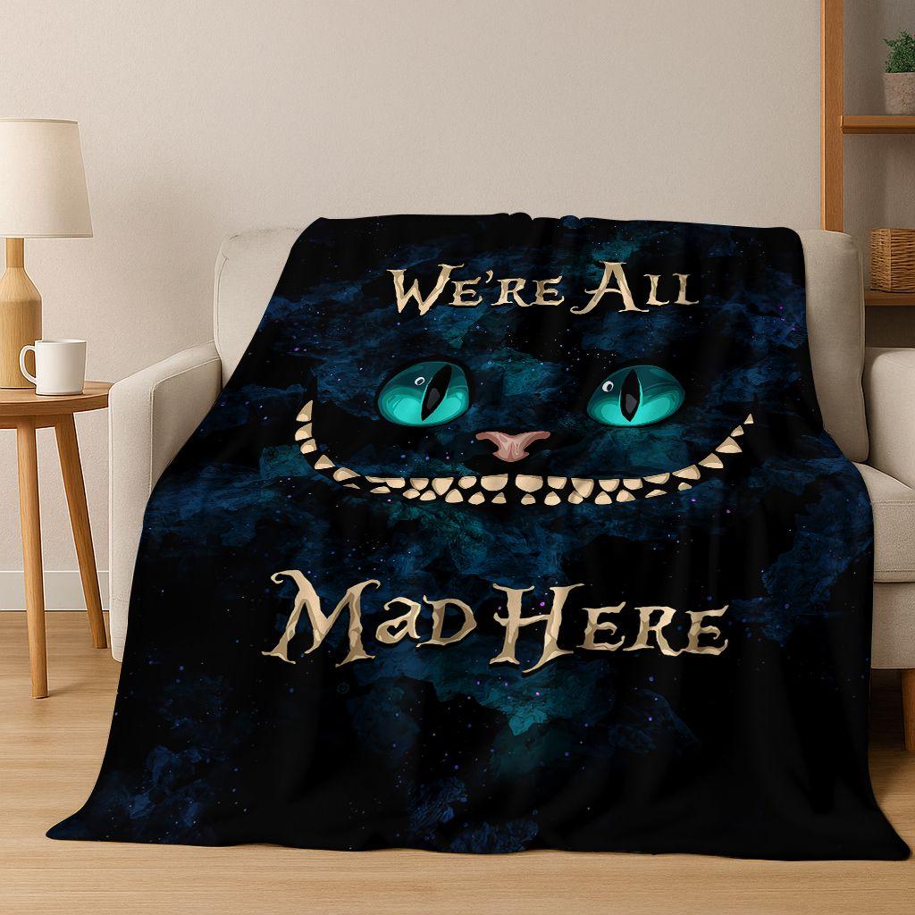 Dream Cheshire Cat Alice In Wonderland Cartoon Flannel Blanket,Cozy Soft Throw Blanket for Home Bedroom Bed Sofa Cover Gift Kid