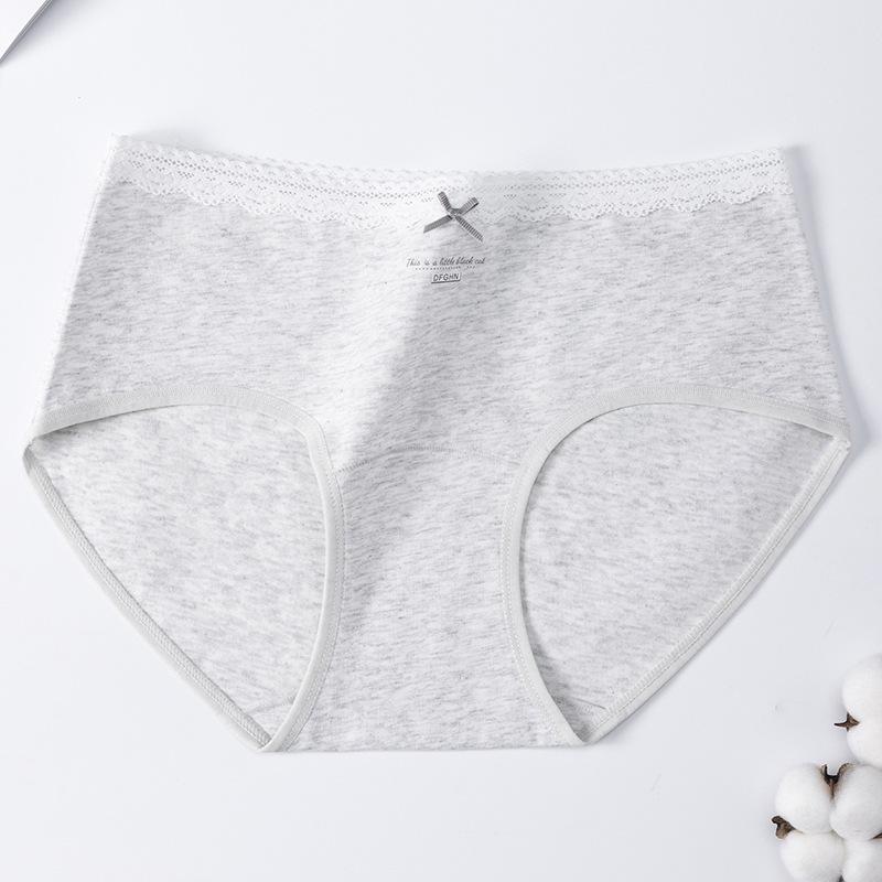 Women's Spring and Autumn Cotton 10A Antibacterial Extended Cotton Crotch Middle Waist Triangle Briefs