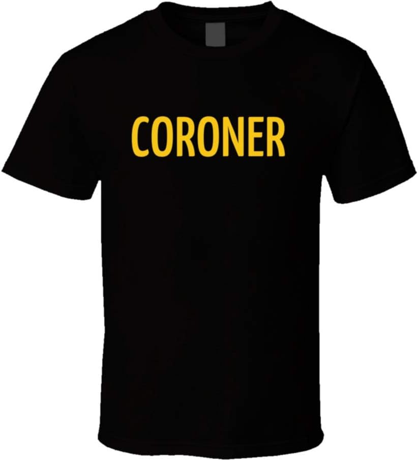 Coroner Black Yellow Text T-shirt
