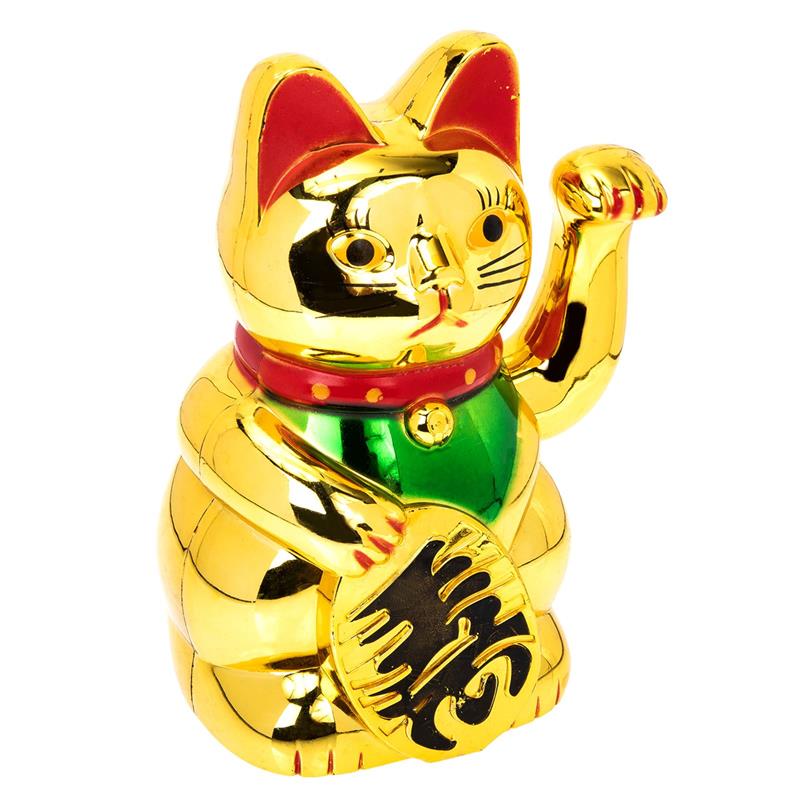

Maneki Neko Figurine Lucky Fortune Cat Japanese Lucky Cat with Waving Arm for Welcoming Wealth Prosperity Feng 15.5x9.8cm