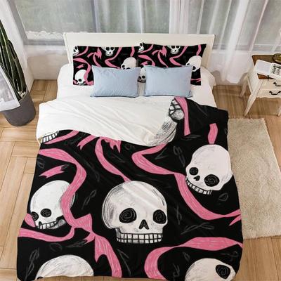 Skul Printed Comfortable Quilt Cover Soft Duvet Cover Beding Set Suitable Childrens Young Boys Young Girls Plus Adult Peoples Warm Soft Breathable
