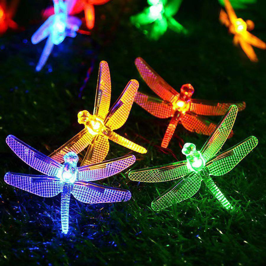 Cross-Border Solar LED Dragonfly & Shell String Lights for Outdoor Courtyard Decoration