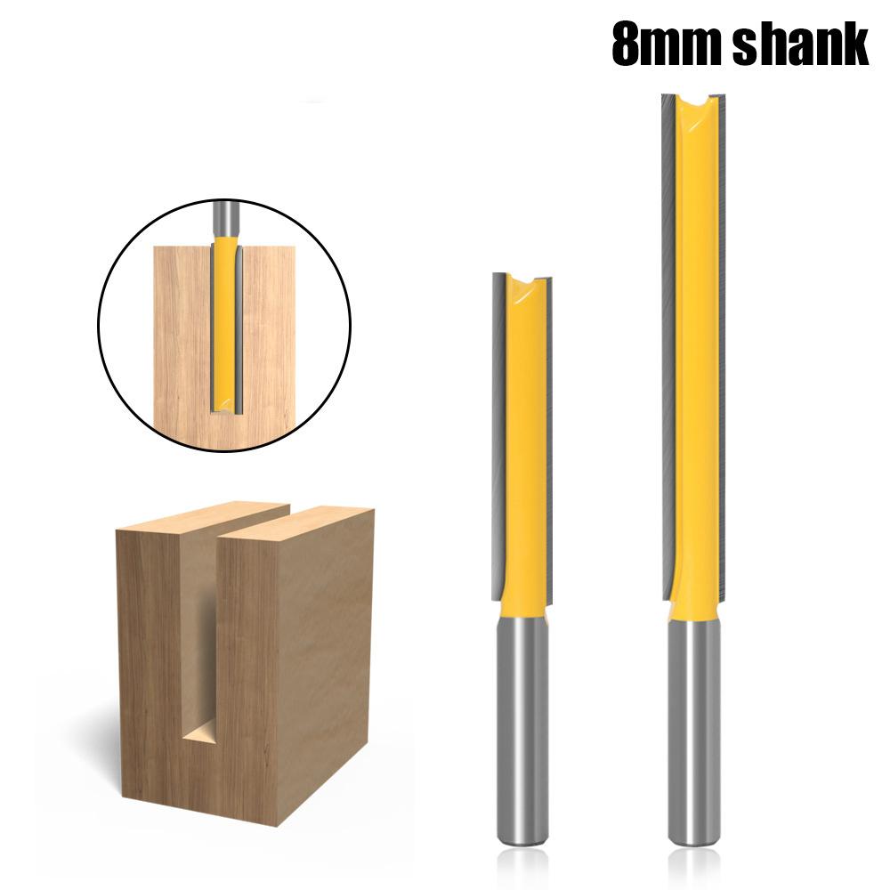8-Flute 76mm Straight Router Bit - Carbide Slot Cutter for Wood Trimming & Grooving