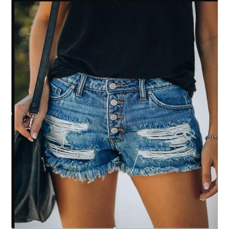 Damen Neue zerrissene Denim-Shorts