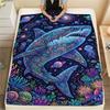 Colorful Line Marine OrganismsPrint Flannel Blanket,High Quality Comfortable for All Seasons,Home Decor,Warmth and Comfort,Perfect for Christmas Gifts
