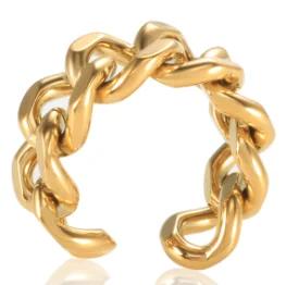Wholesale High End Waterproof Three-dimensional M Letter Hollow Stainless Steel Finger Ring Trendy for Women Personalize Jewelry