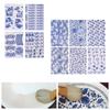 Art Decals Flower Paper Transfer Blue Sticker Underglazed DIY