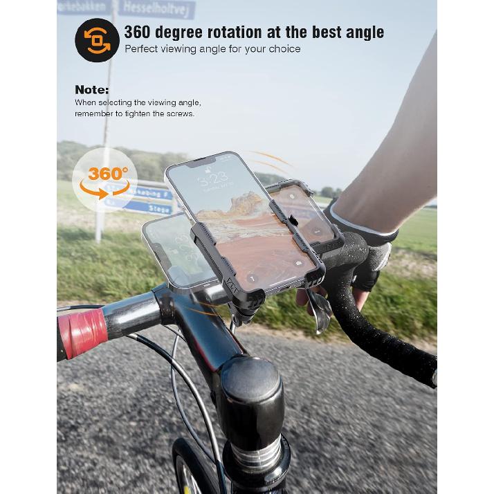 Bike Phone Mount For Electric, Mountain, Scooter, And Dirt Bikes -360°Rotatable Bike Phone Holder- Bike Phone Holder Suitable For Smartphones From