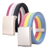 120cm Metel Buckle Belt Colorful Waistband Fashion Canvas Belt  Unisex
