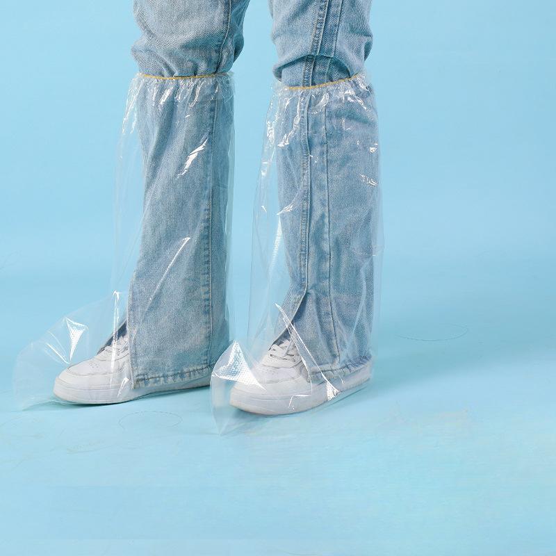 Einweg-Überschuhe aus Kunststoff Wasserdichte Überschuhe Regen Verdickte Lange Schuhabdeckungen Stiefelabdeckungen Schuhabdeckung Regen Wasserdicht