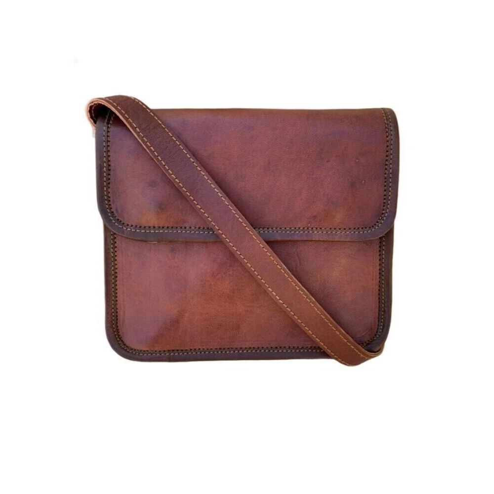 

Мужской винтажный портфель-мессенджер из натуральной овчины для ноутбука 9 x 7 x 3 in