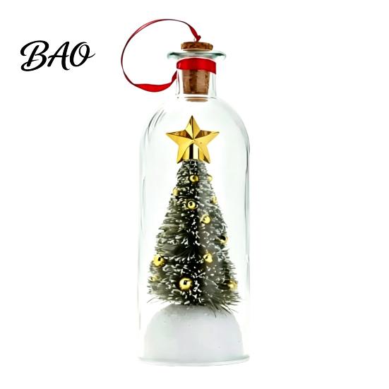 Christmas Exchange Gift Ideas Recordable Message in A Bottle, Voice Recording Holiday Keepsake with Glass Snow Decoration Playback Cork, Snowy