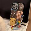 Retro Ins Wave Dot Splicing for IPhone 16 for Apple 17 Phone Case 15Pro Max Leather 14 Hanging Chain 13