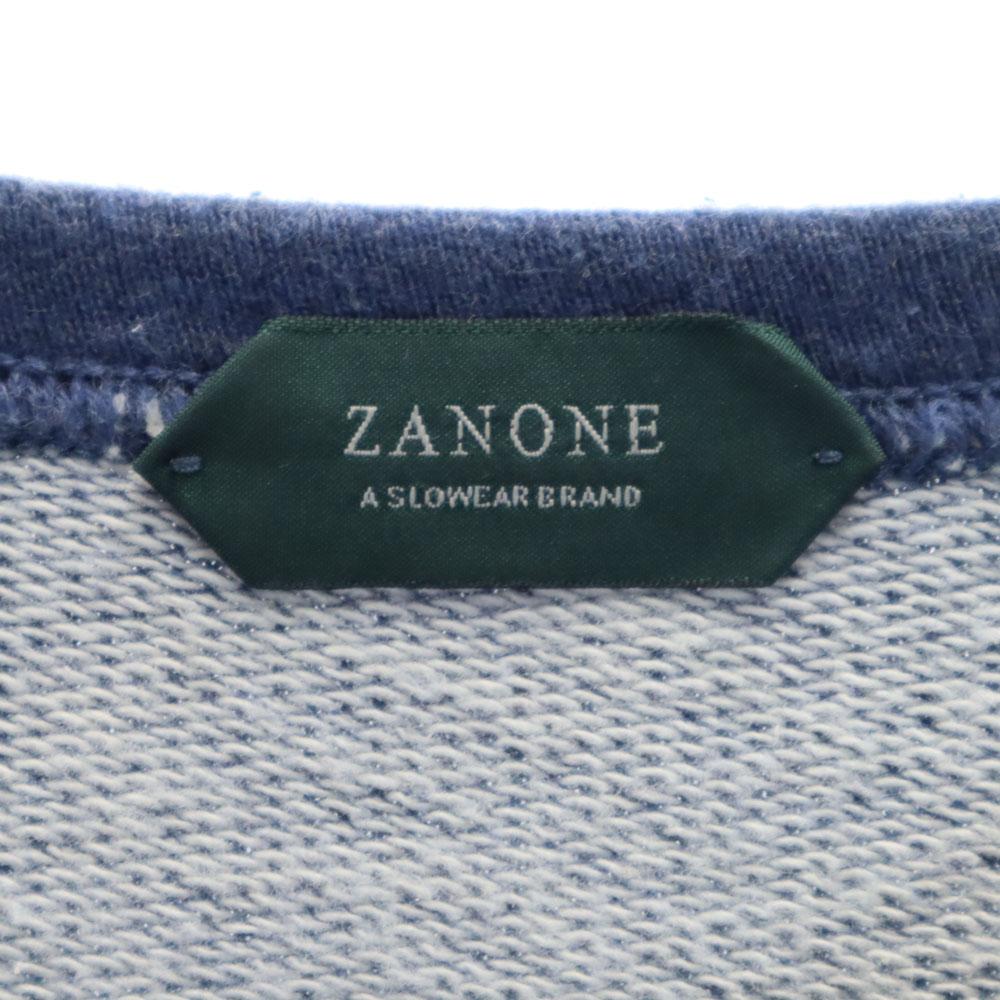 ZANONE Made In Italy Knit Switching Long Sleeve Sweat Trainer S Navy Men's Used
