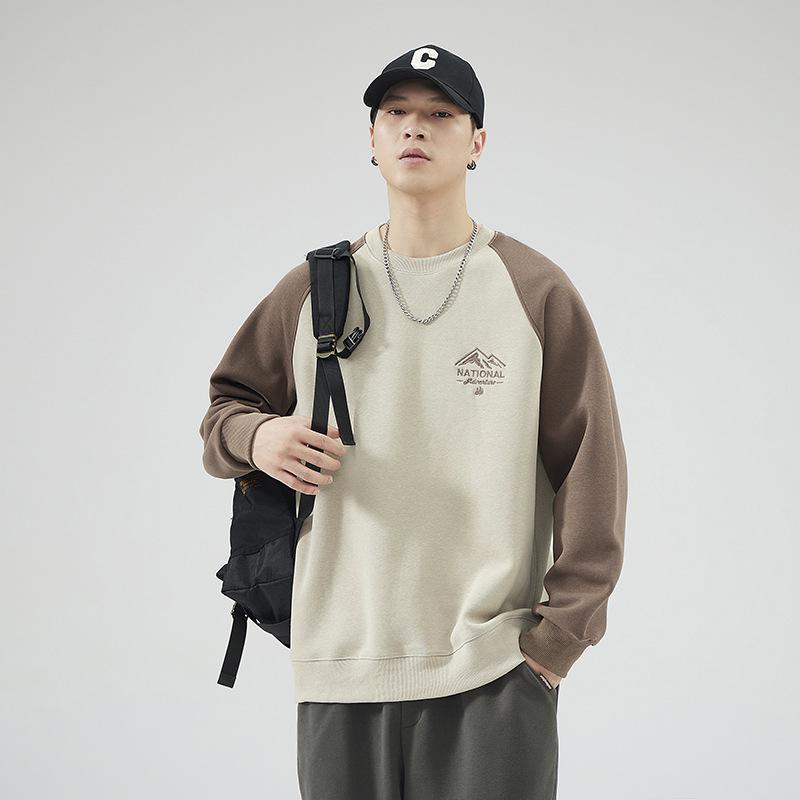 

Men s American Retro Patchwork Embroidery Hoodie - Autumn Winter Casual Loose Fit Long Sleeve Top 4XL (200-220 lbs)