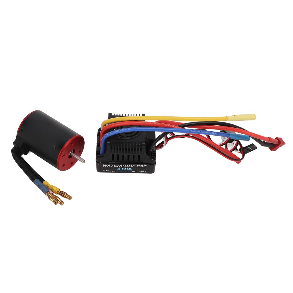 Set Motore RC Ed ESC, Set Combinato ESC 80A Motore Brushless Impermeabile 4 Poli 2300KV Per Batteria Al Litio 1/10 RC Auto 2-3S - Foto 9