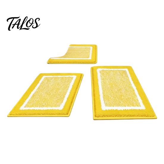 Set da 3pz Tappetini da Bagno, Tappeti da Bagno Altamente Assorbenti Antiscivolo, Tappetini Morbidi Lavabili per Lavandino del Bagno, WC, Vasca da Bagno