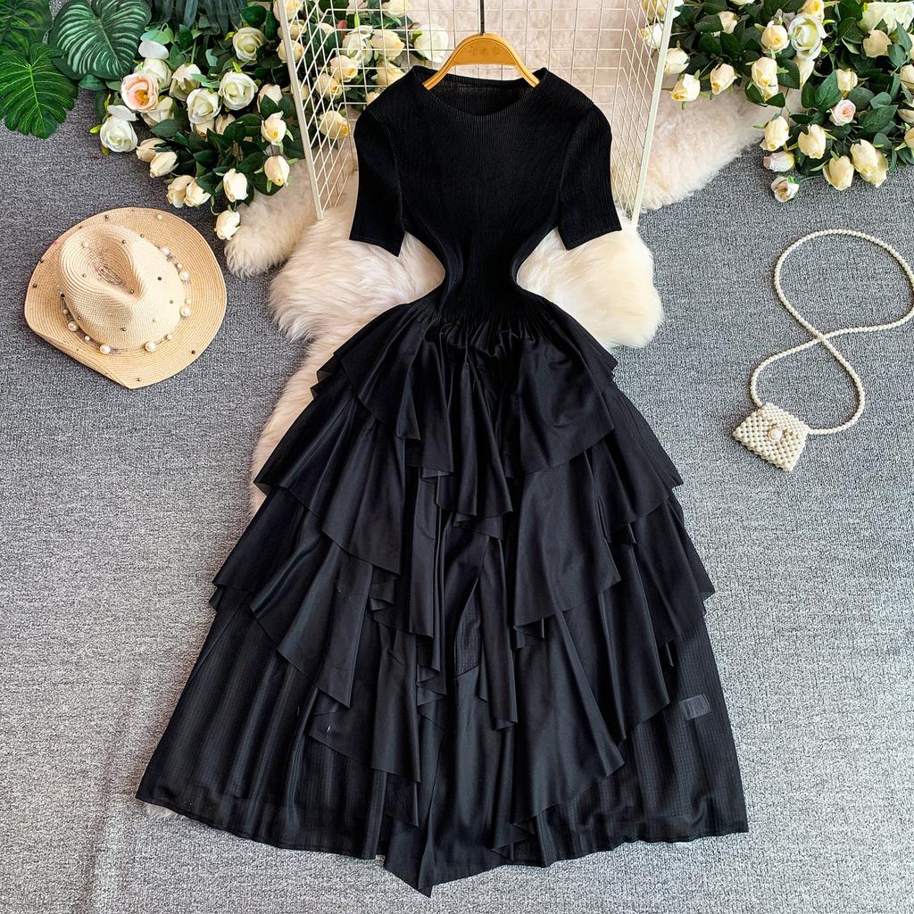 Boho Chic Summer Vacation Dress Women Flowy Tiered Ruffles Maxi Dress Casual Beachwear Loose Fit Holiday Dress