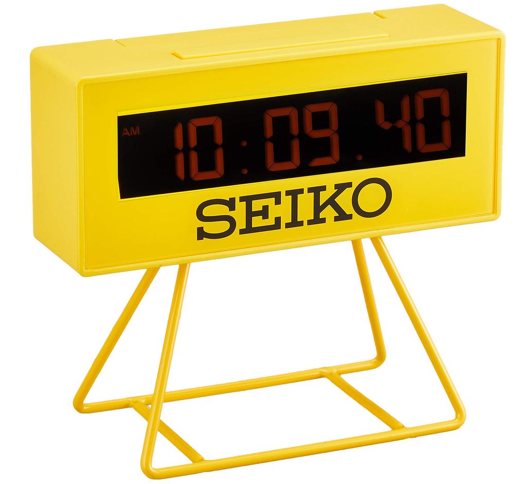 Seiko Clock Alarm Clock Table Clock Digital Mini Timer Clock Yellow 93 x 104 x 45mm SQ815Y