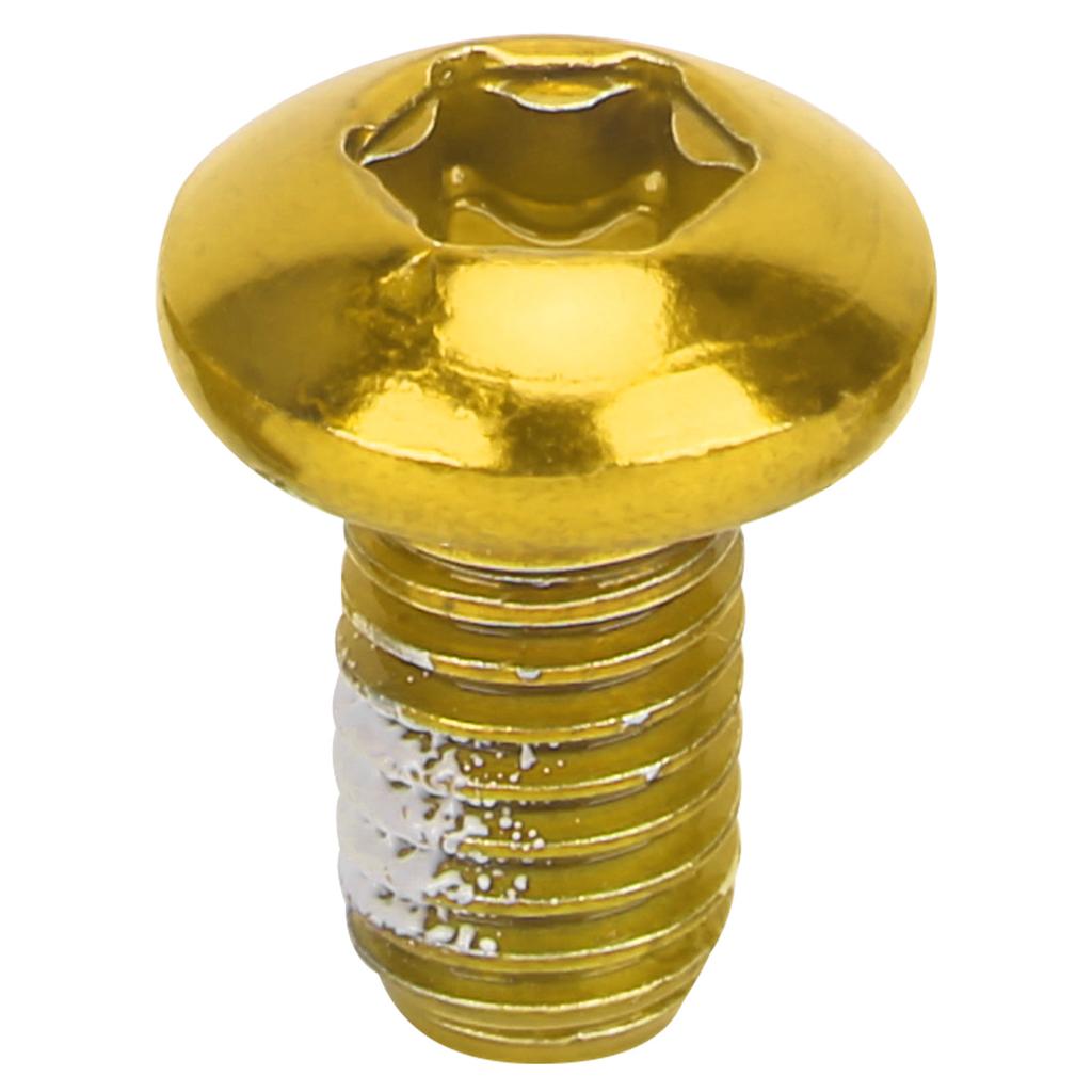 M5x10mm Mountain Bike Brake Disc Titanium Steel Screw Bicycle Universal T25 Head BoltsYellow