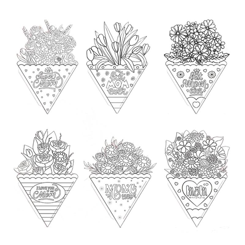 

Pack of 6 Blessing Bouquet Gift Card Handmade Mother Day Present Greeting Card for Birthdays Weddings Anniversaries 1