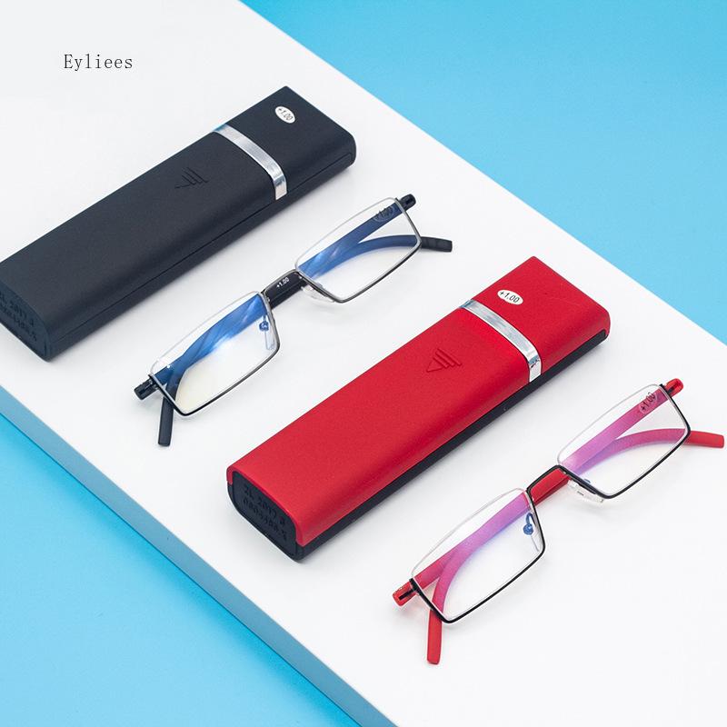 TR90 Presbyopic Glasses Man Blue Light Reading Glasses Men Metal Square Glasses For Sight Plus Lenses 1.04.0