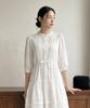 Roem 3/4 Length High-Neck Cotton Midi Dress Rmowg26Rt3