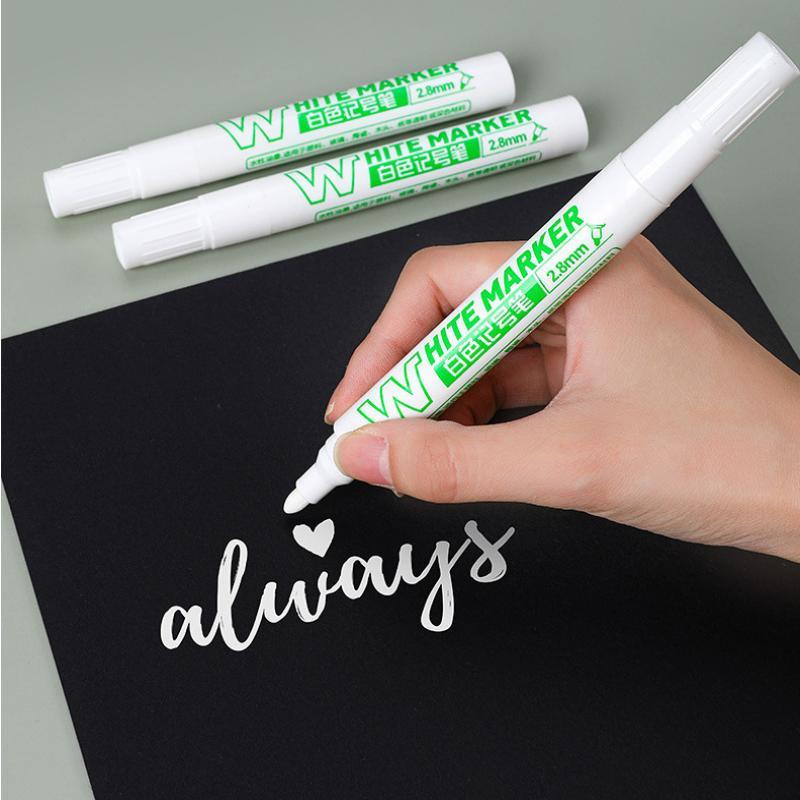 1/5 Packung Permanente Weiße Marker Stifte Schnelltrocknende Tinte Langlebige Spitze Für Kunst Handwerk Felsen Malerei Glas Metall Holz Markierung
