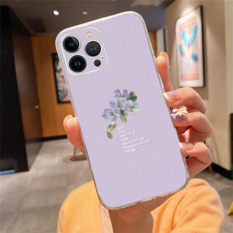 

Phone Case For iphone 17 Pro Max Air 16 15 14 13 Pro Max 15 16 Pro 15Plus Art Aesthetic Flower Word Quotes iphone 16