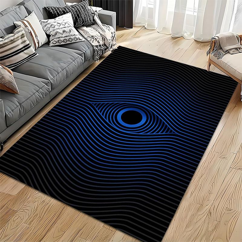 Blue Eye Abstract Optical Design suitable as a non-slip mat for the living room or bedroom sofa