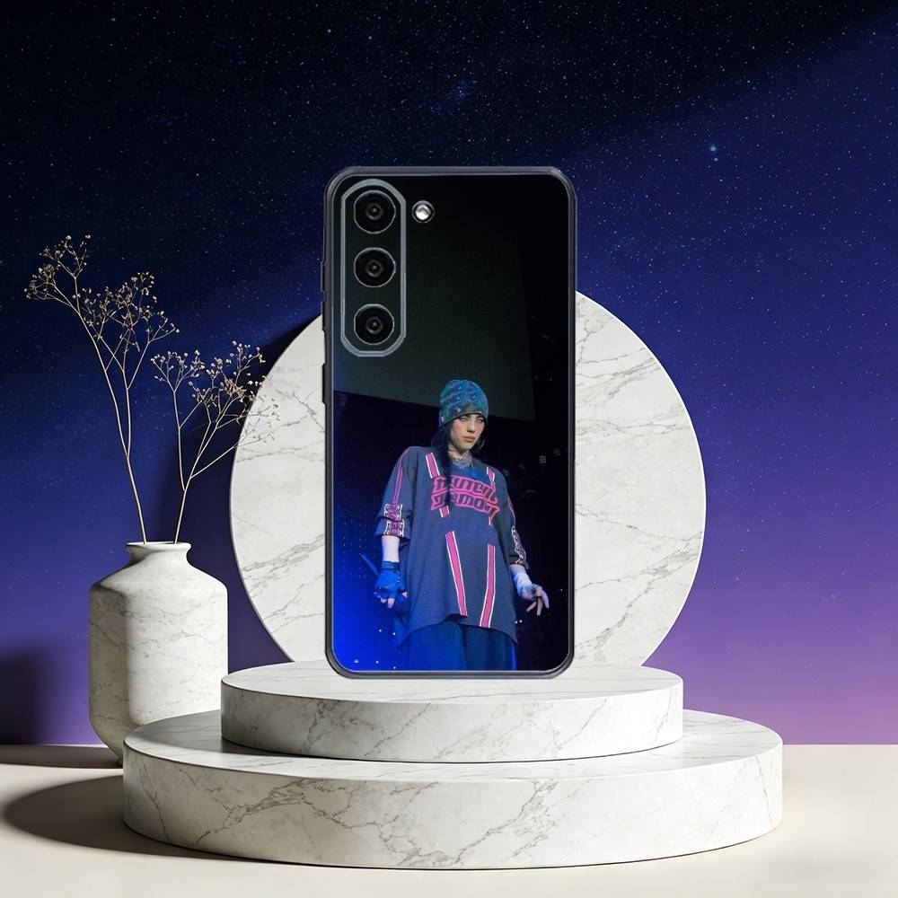 Billie B-BLUE Eilish Singer Phone Case For Samsung Galaxy A73,A72,A71,A70,A53,A52,A51,Others Soft Black Cover