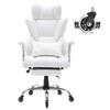 Reclining Office Chair with Footrest, Heavy Duty PU Leather Wide Office Chair, Big and Tall Executive Office Chairs with Lumbar Support, Strong Metal