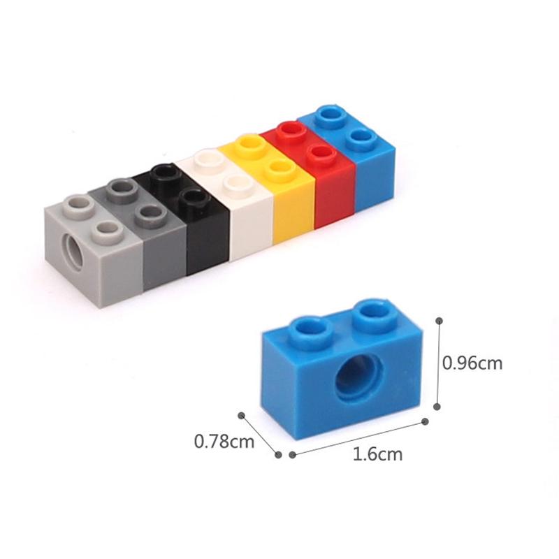 MOC High-tech Parts MOC Technical Building Block 3700 1x2 Brick 1 Hole Suitable For All Brands Small Particles Toy