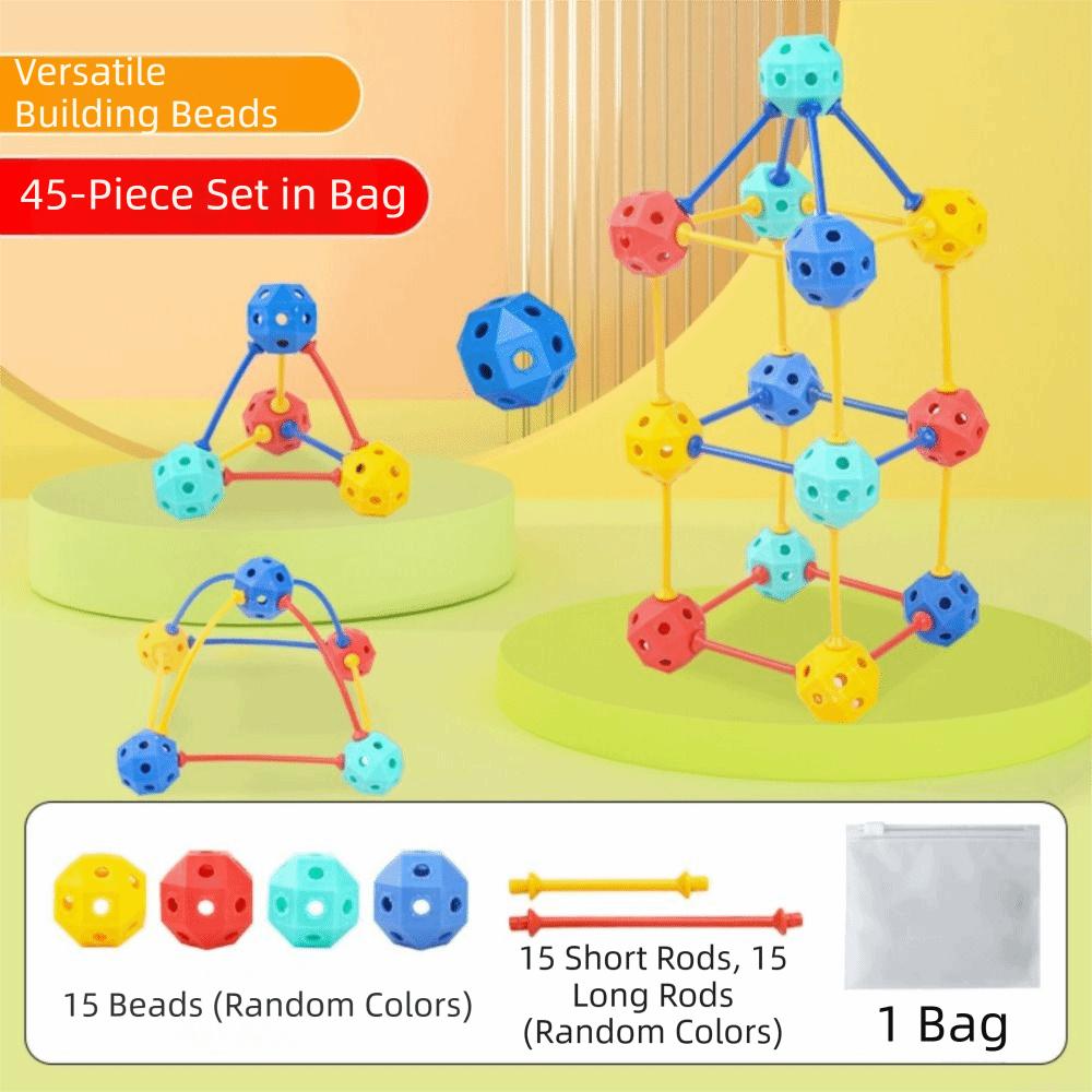 

45/150/300Pcs Large Particles Interlocking Beads Blocks Versatile Educational Toys Gift 45 Pcs