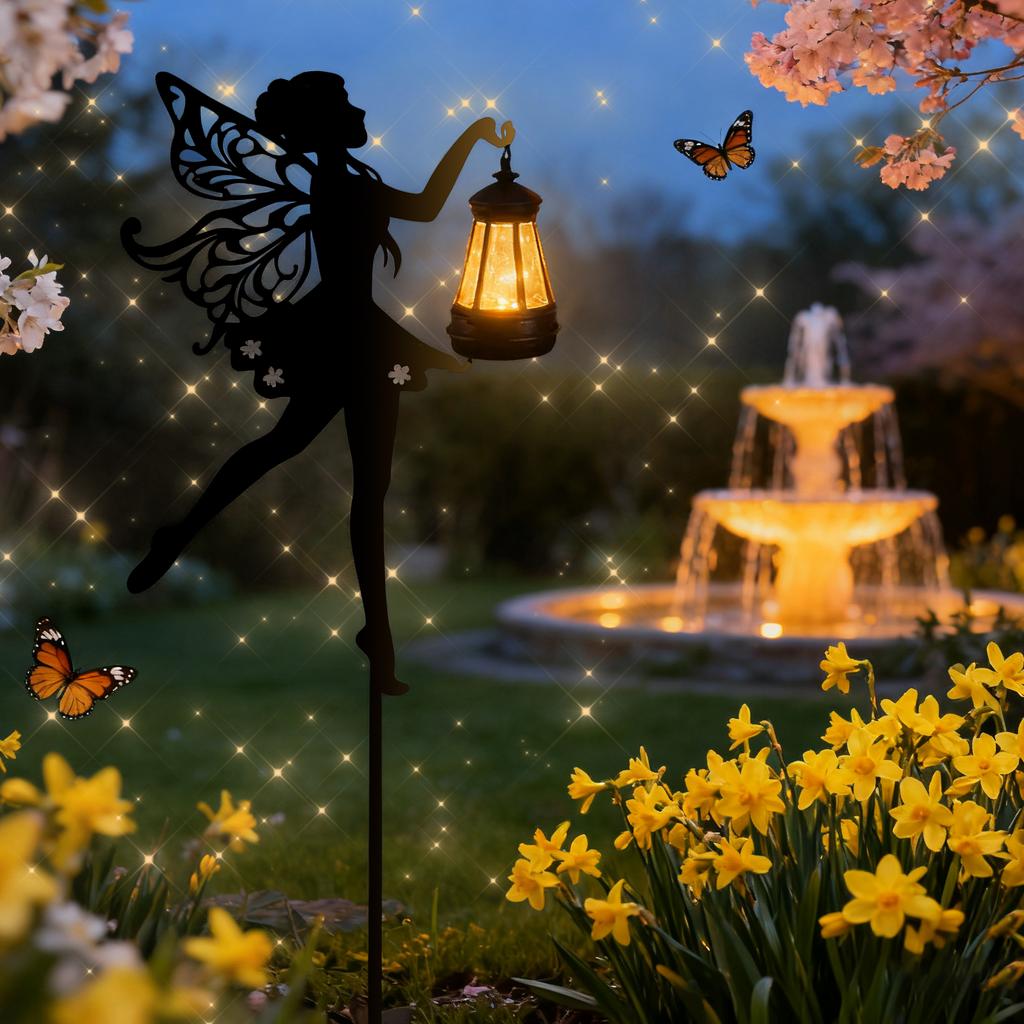 Solar Outdoor Lawn Lights Merry Metal Decorations Snowman/Santa/Angel Lanterns Garden Decorative Lawn Lights