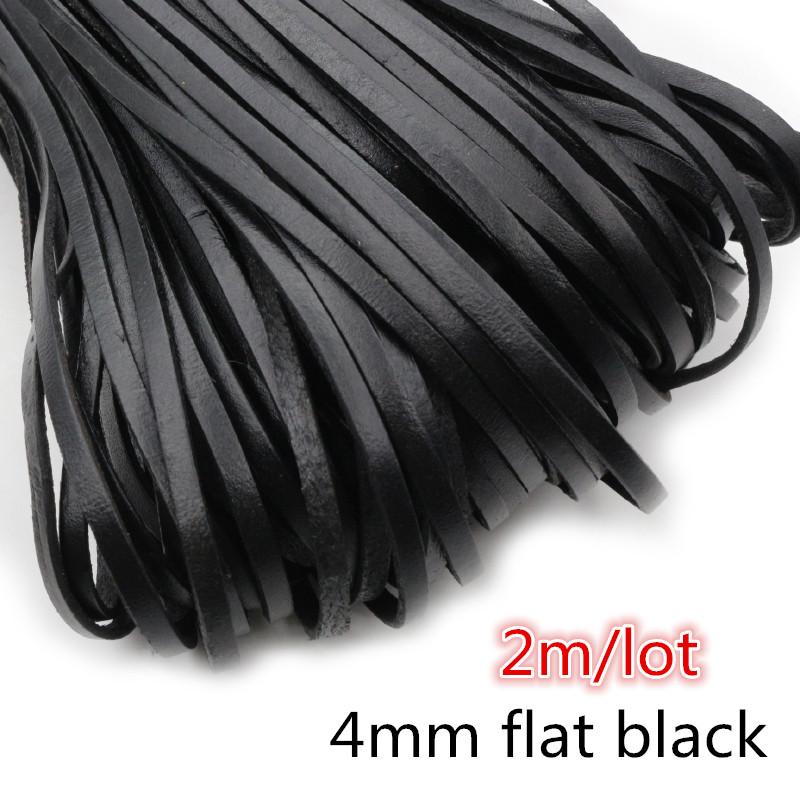 2-5m/lot 1-8mm Genuine Cow Leather Round/Flat Strand Thong Cord DIY Bracelet Findings Rope String For Jewelry Making Accessories