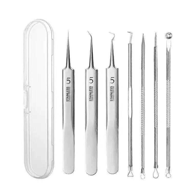 Stainless Steel Blackhead & Zit Extractor Tweezers