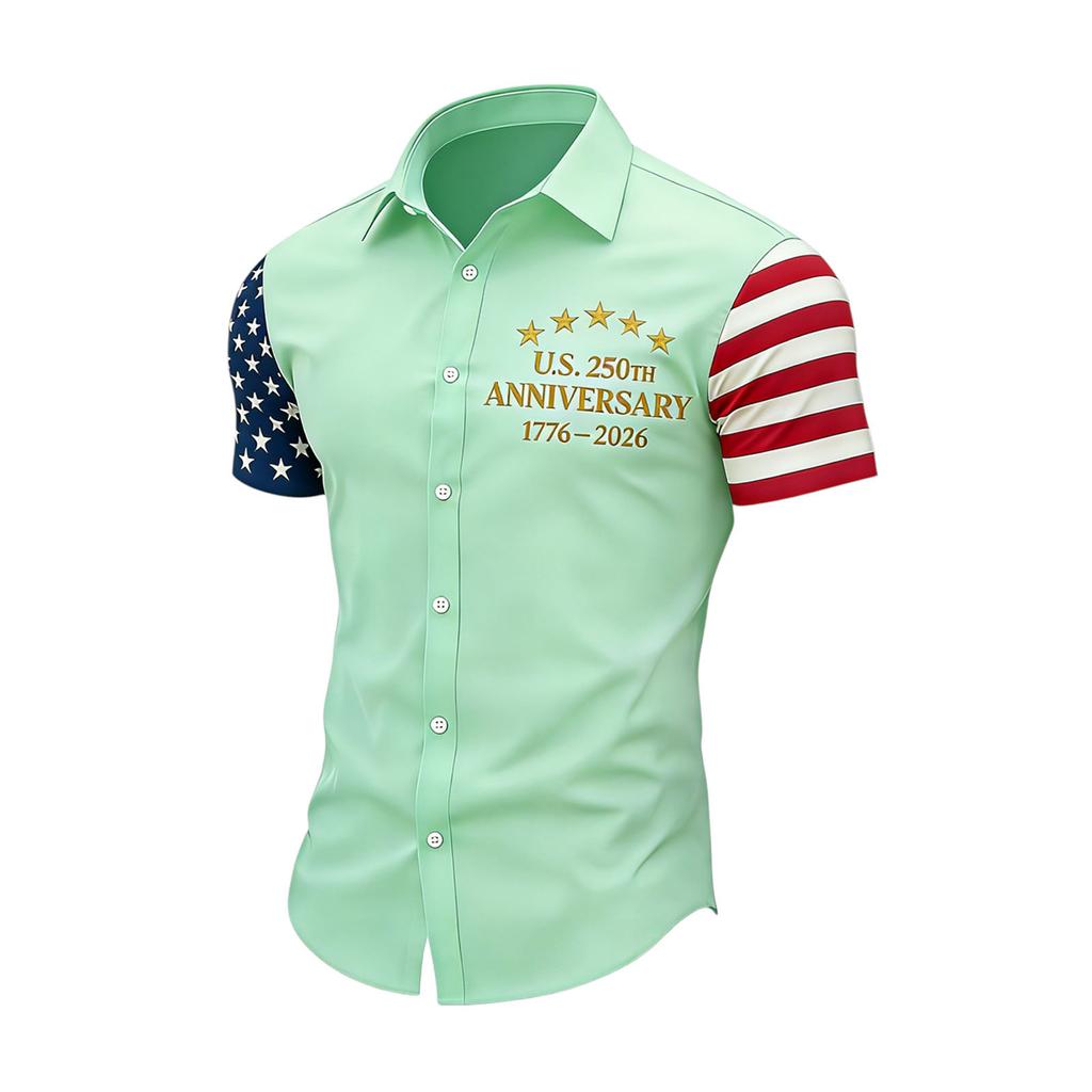 Men's Spring/Summer Casual Outdoor Collared Short-Sleeve Shirt