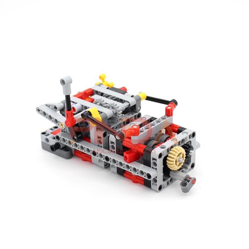Technology Moc Mechanical Group Engine Gearbox 4 6 8 Speeds With Reverse And Neutral Diy Building Blocks Bricks Compatible Car