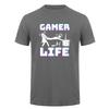 Gamer Life T Shirt Funny Video Game Player Gaming Lifestyle Computer Console Cotton Tshirts Tee Da366