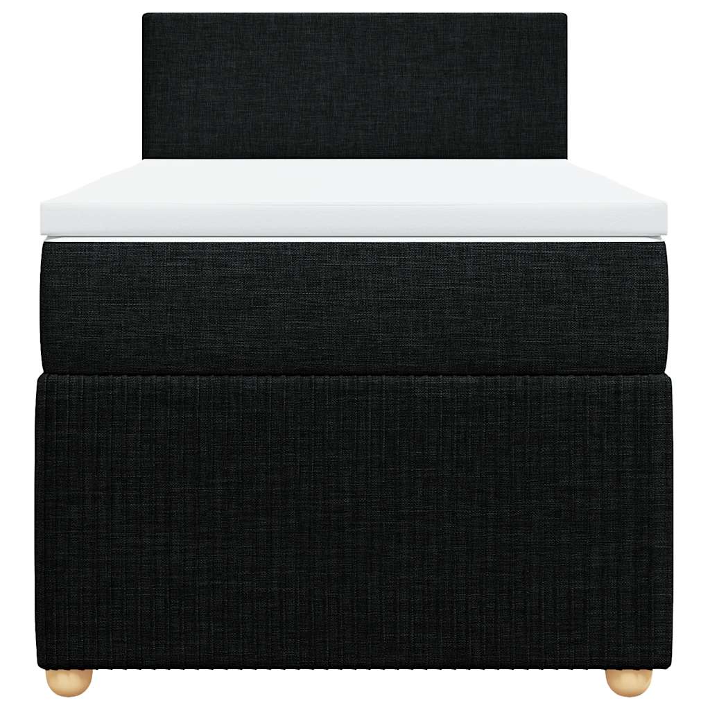 Vidaxl Letto Continentale Con Materasso, Nero, Tessuto, 90X200 Cm