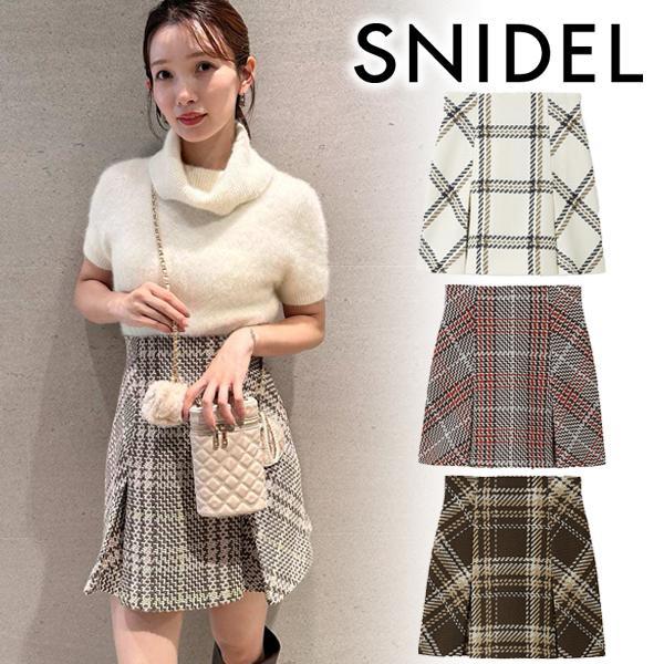 SALE50%OFF/Same day shipping/SNIDEL Sustainable roving check miniskirt SWFS254143