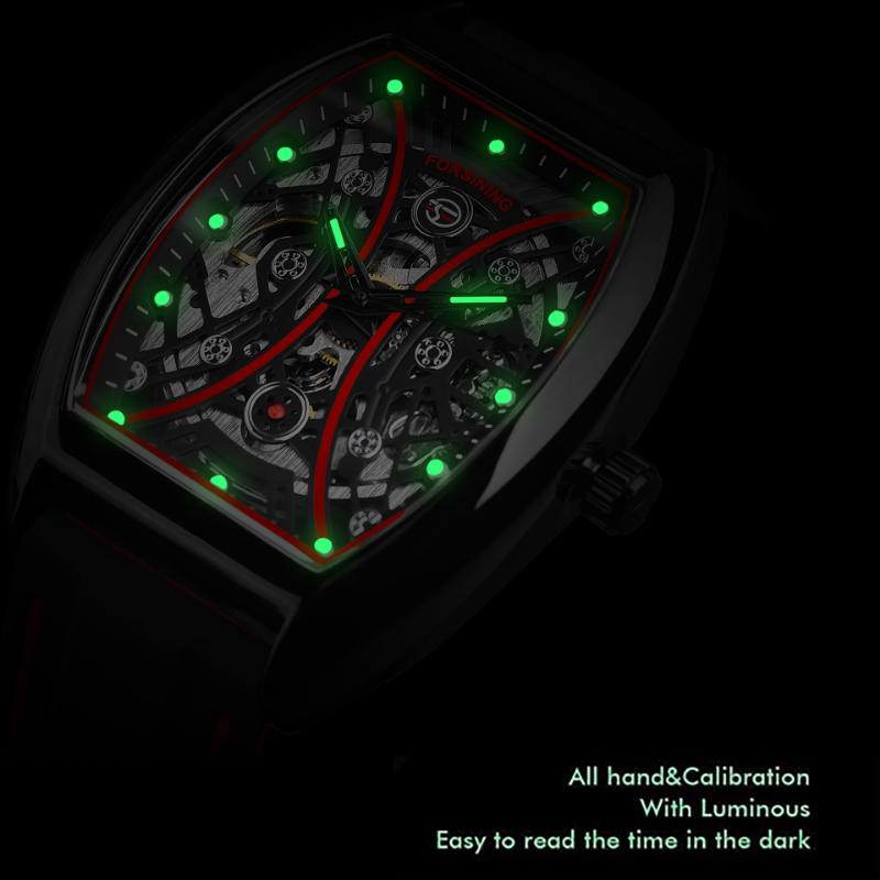 Forsining Men Fashion Motorcycle Street Hipster Hollow Mechanical Watch