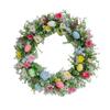 Couronne d'œufs et de fleurs réaliste pour porte d'entrée Guirlandes florales artificielles Décoration de Pâques pour la maison et le bureau