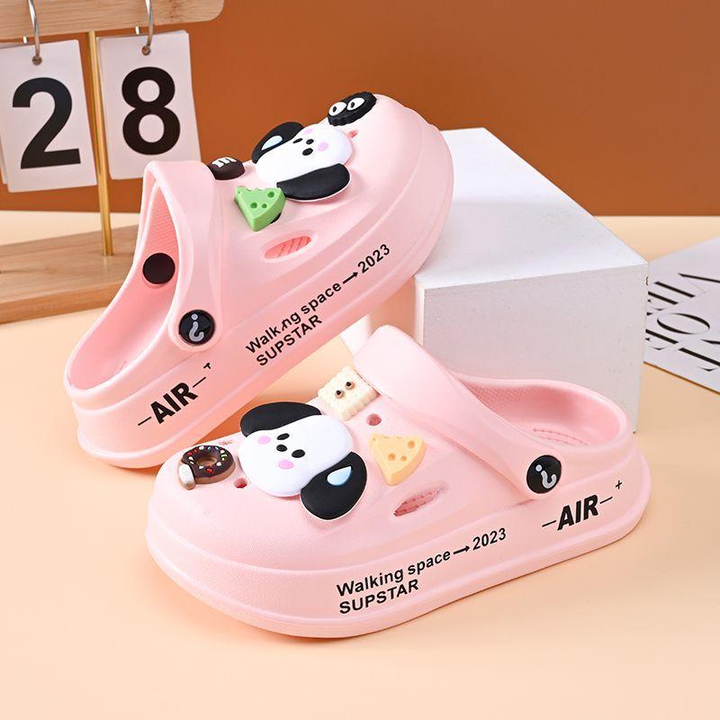 Children's Hole Shoes, Men's and Women's Middle-aged and Older Children's 2025 Summer DIY Durable Non-slip Thick-soled Beach Cute Cool Slippers