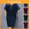 Elegant Summer Chiffon Dress With Sequined Splicing For Office And Casual Wear