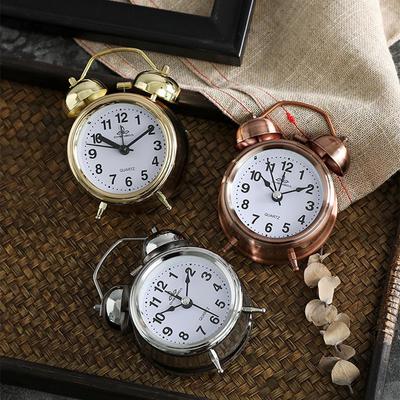 Creative Classical Alarm Clock Mute Type Super Loud Bell Alarm Clock Double Bell Metal Frame Time Planning Clock