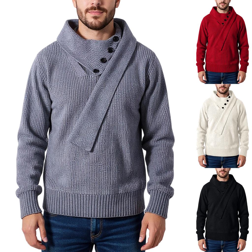 Men's  Fashion  Knitting  Pullover  Long Sleeves  Loose  Round Neck  Sweater